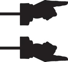 A hand pointing a finger in a direction icon in flat set . isolated in transparent background. collection antique engraving style. point hand gesture sign symbol vector for apps and websites