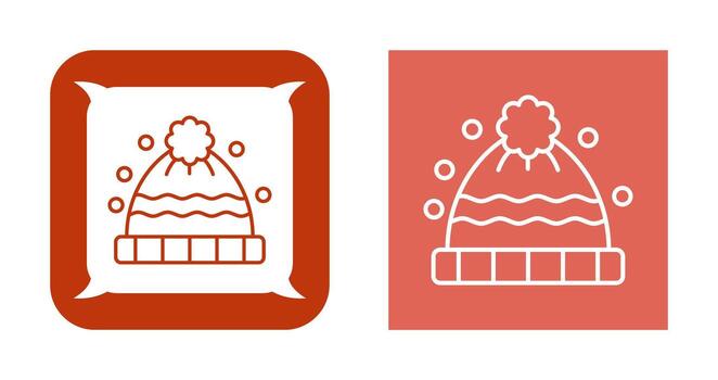 icono de vector de sombrero de invierno