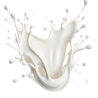 photorealistic image of a splash of milk. splash of white milk, cream with drops and splashes. AI generated png