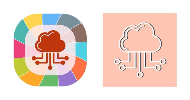 icono de vector de computación en la nube