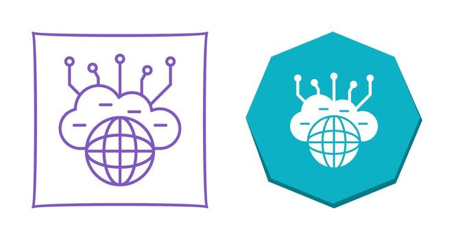 Computing Cloud Vector Icon