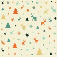 Retro styled Christmas pattern background vector
