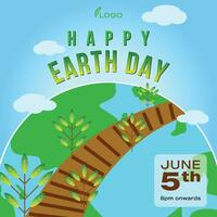 World Environment Day earth day vector