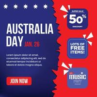 Australia Day music fest flyer vector