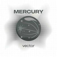 Planet Mercury vector illustration with mesh