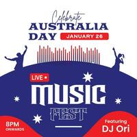 Australia Day music fest flyer design vector