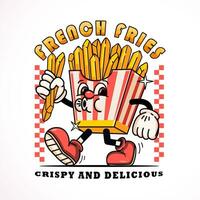 francés papas fritas, linda papas fritas adecuado para logotipos, mascotas, camisetas, pegatinas y carteles vector