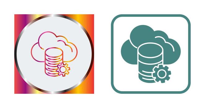 icono de vector de datos de nube