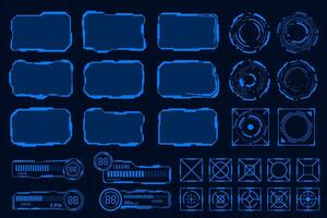 Vector set technology futuristic interface frame HUD technology cyberpunk design element.