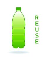 Reuse, zero waste image, plastic bottle vector