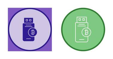 Bitcoin Usb Device Vector Icon