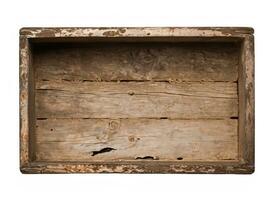 old wooden box isolated on a white background photo