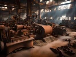 industrial interior with steel and metal photo