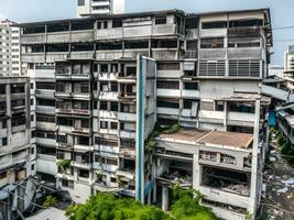 old apartment building in the city of hong kong photo
