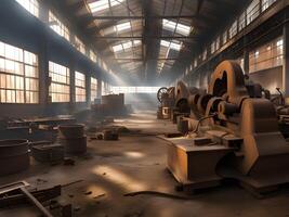 industrial interior with steel and metal photo