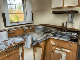 old kitchen in the country house photo