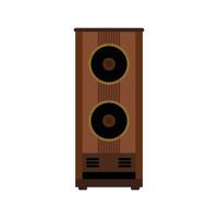 vintage audio speaker flat design vector illustration. Loudspeaker. Audio equipment to produce sound.