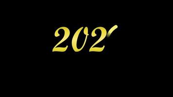 2024 new year animated text with gold color and black background. video