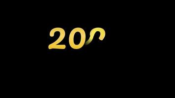 2024 new year animated text with gold color and black background. video