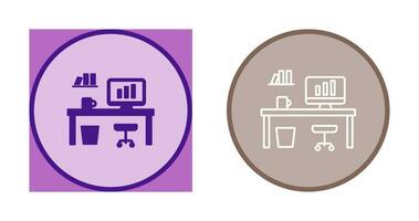 Office Desk Vector Icon