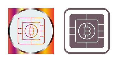 Bitcoin Chip Vector Icon