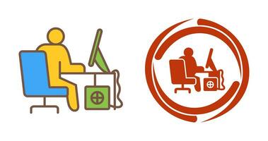 Computer Worker Vector Icon