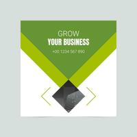 Green modern grow your business social media cover template vector