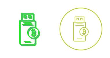 Bitcoin Usb Device Vector Icon