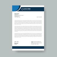 Corporate letterhead template design in A4, creative modern letterhead design template, blue color letterhead, business letter head. vector