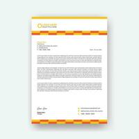 Corporate letterhead template design in A4, creative letterhead design template for your business, letterhead, letter head, yellow color letterhead design. vector