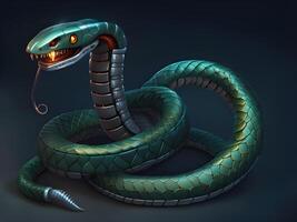 snake robot with red eyes photo