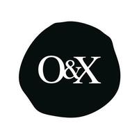 OX Initial logo letter brush monogram comapany vector