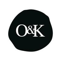 OK Initial logo letter brush monogram comapany vector