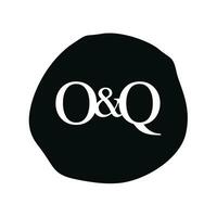 OQ Initial logo letter brush monogram comapany vector