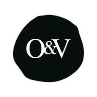 OV Initial logo letter brush monogram comapany vector