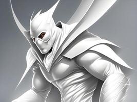 white silver warrior armor on a white background, illustration photo