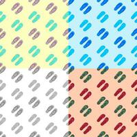 set of seamless patterns with Beach rubber slippers. Beach shoes. Ornament for decoration and printing on fabric. Design element. Vector