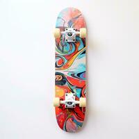 Colorful skateboard on white background AI Generative photo