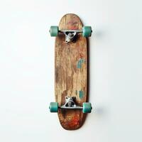 Colorful skateboard on white background AI Generative photo