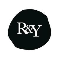 ry inicial logo letra cepillo monograma comapany vector