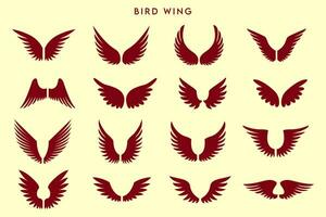 monochrome wings set. flying symbols vector