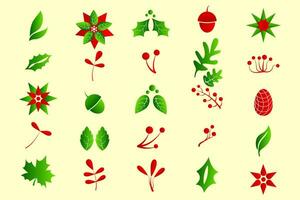 set of red and green peppers vector