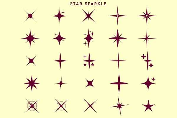red and white stars, red and yellow stars, stars on white background, Star sparkle and twinkle burst flash stars
