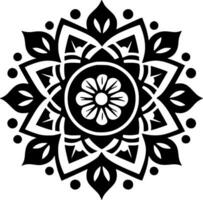 Mandala, Black and White Vector illustration