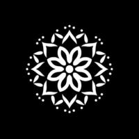 mandala - negro y blanco aislado icono - vector ilustración