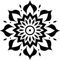 Mandala, Black and White Vector illustration