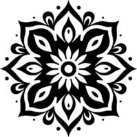Mandala, Black and White Vector illustration
