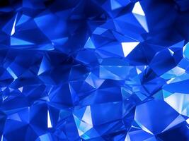 blue crystal background with diamonds. 3d illustration photo