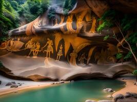 beautiful cave in the city of thailand photo