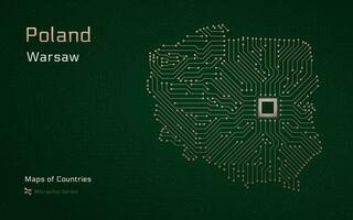creativo mapa de Polonia con un capital de varsovia mundo países vector mapas serie. pastilla serie
